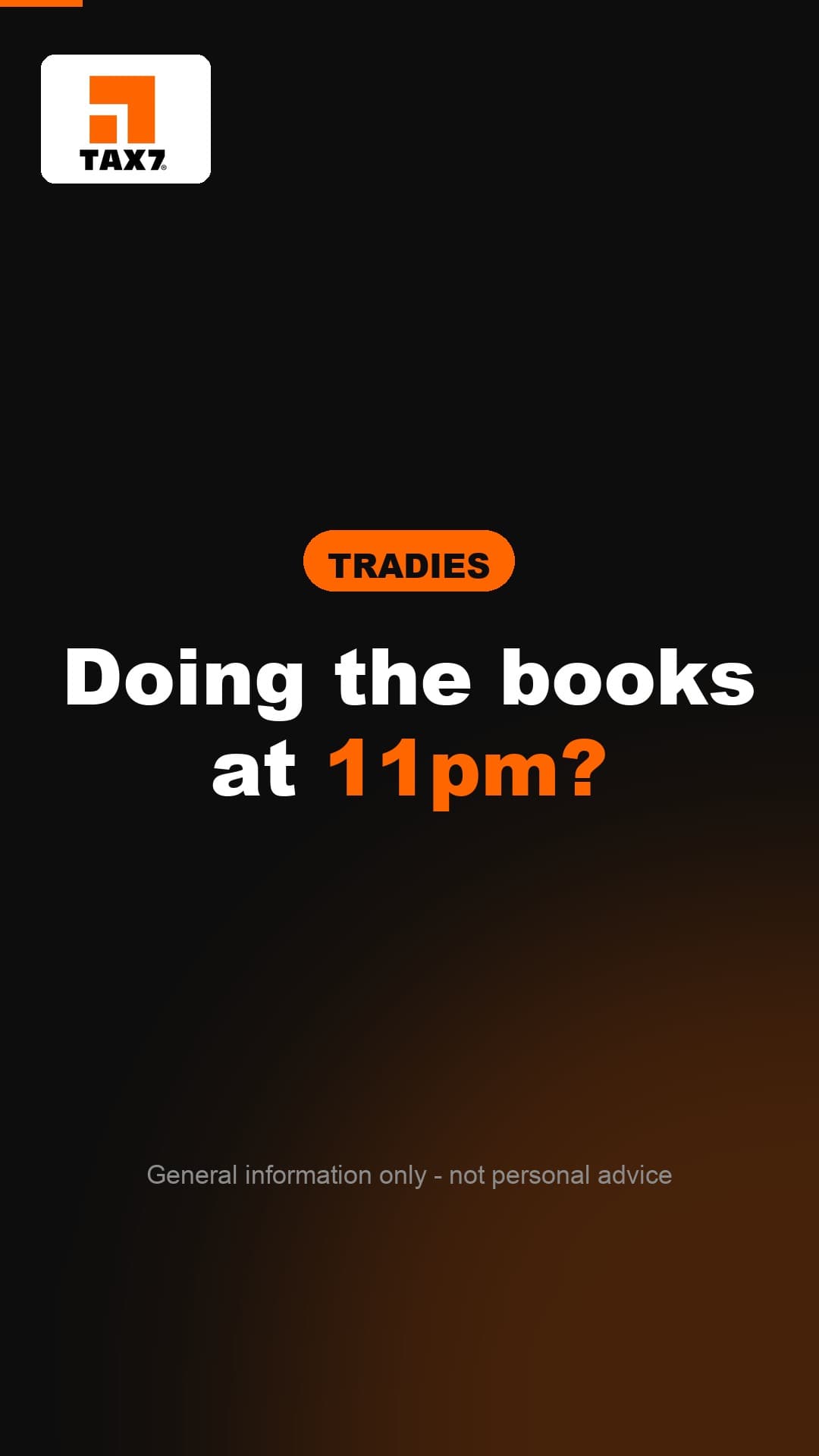 Tradie doing the books at night - video cover
